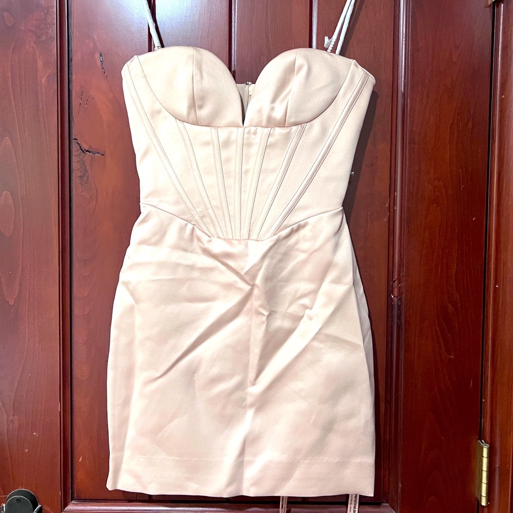 House of CB Cordelia Dress - Beige, Small NWT